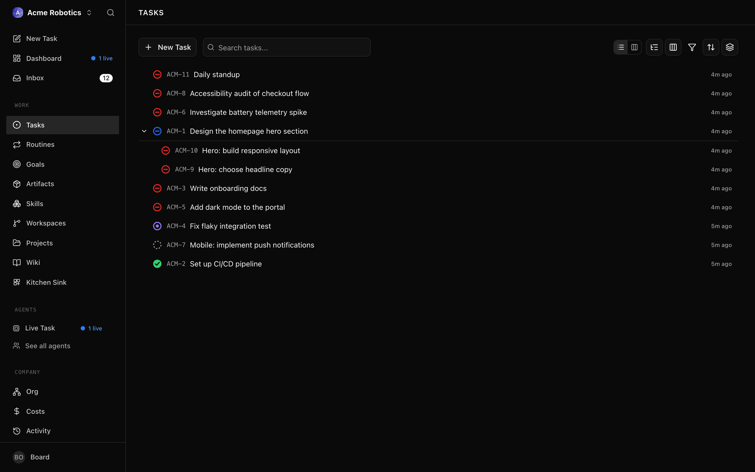 Issue list