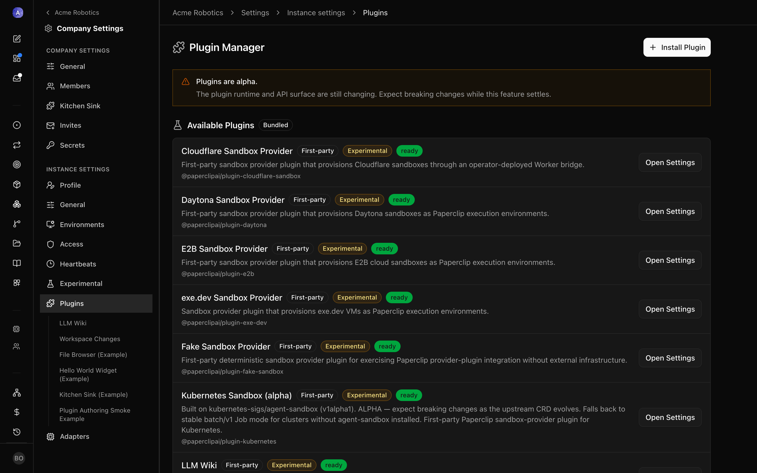 Plugin jobs log