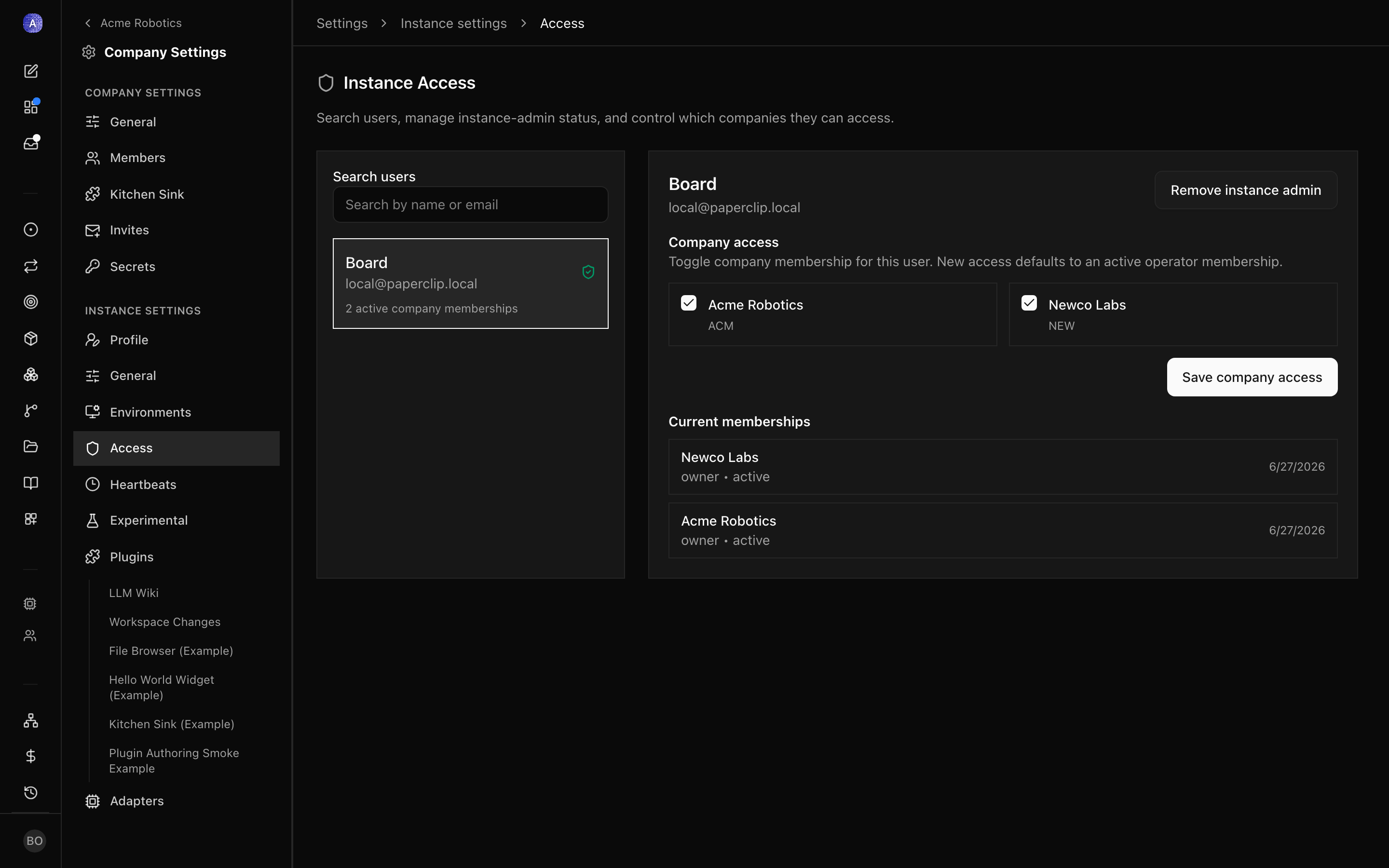 Instance access
